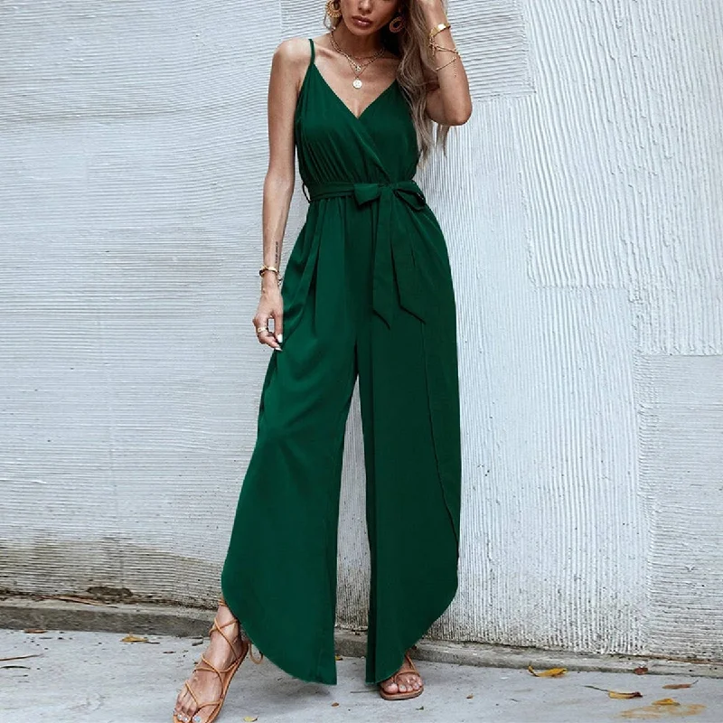 CAMISOLE V NECK SOLID COLOR WIDE LEG JUMPSUIT_CWSJS0564