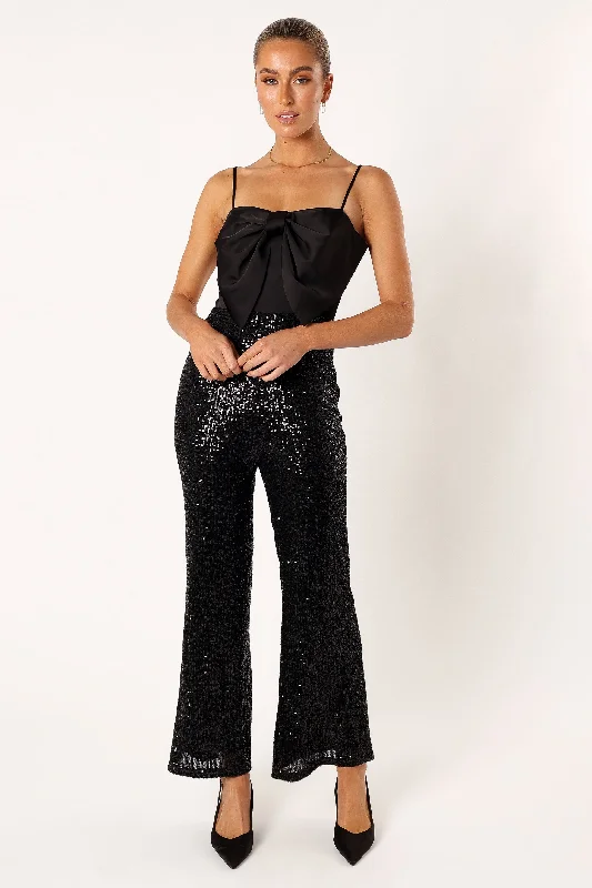 Chiara Sequin Jumpsuit - Black