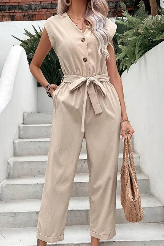 WOMEN CASUAL SOLID JUMPSUIT