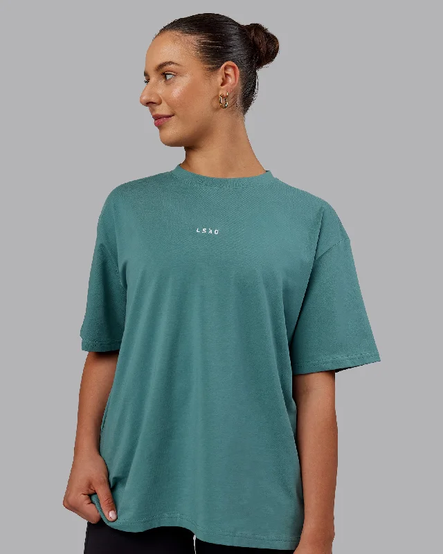 Go-To FLXCotton Oversized Tee - Sage Bush-White