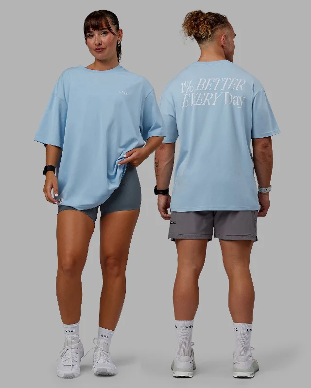 Unisex VS6 FLXCotton Tee Oversize - Glacial Blue-White