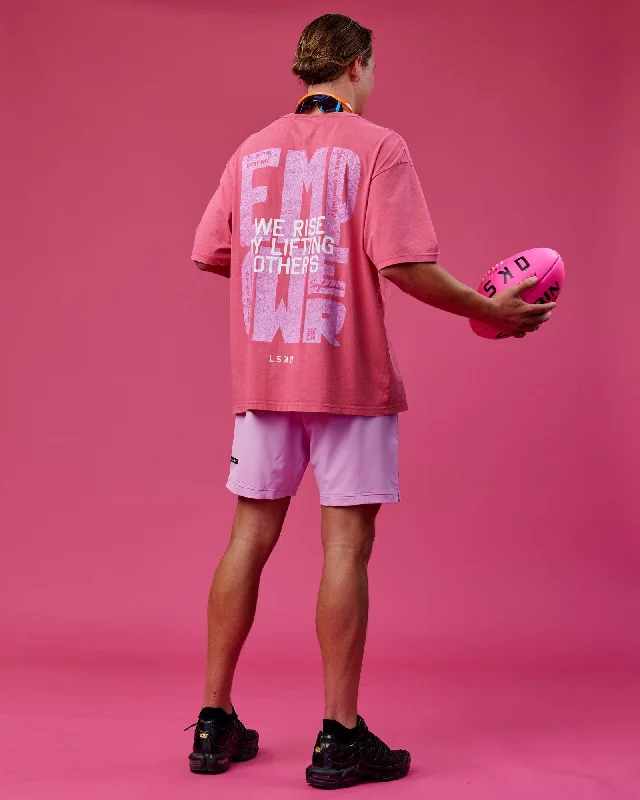 Unisex Washed Empower Tee Oversize - Berry Pink-Pastel Orchid