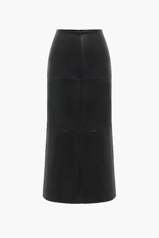 Solid Faux Leather Skirt