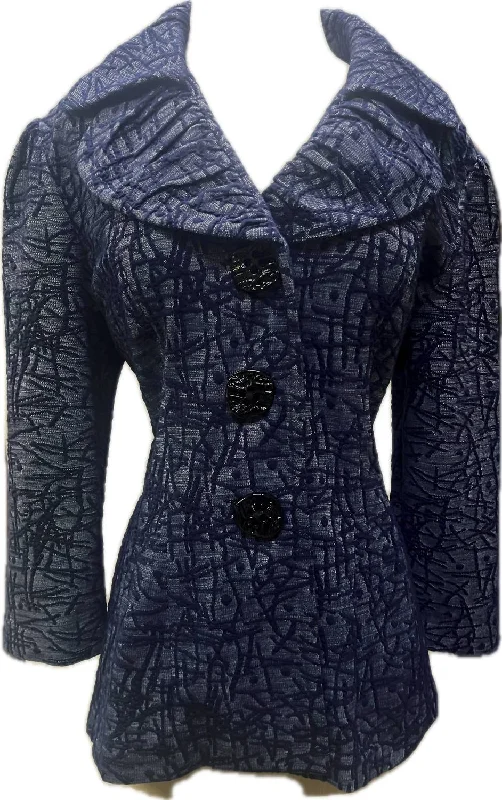 Puff Collar Jacket In 808Navy