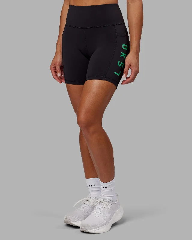 Rep Mid-Length Shorts - Black-Impact Green