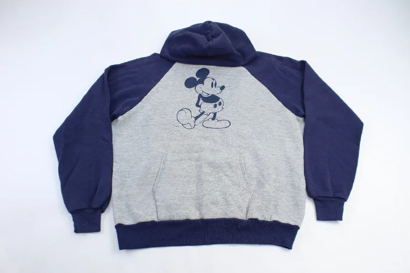 80's Disney Navy Blue & Grey Mickey Mouse Hoodie