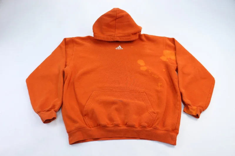 Adidas Embroidered Logo Orange Hoodie Jacket