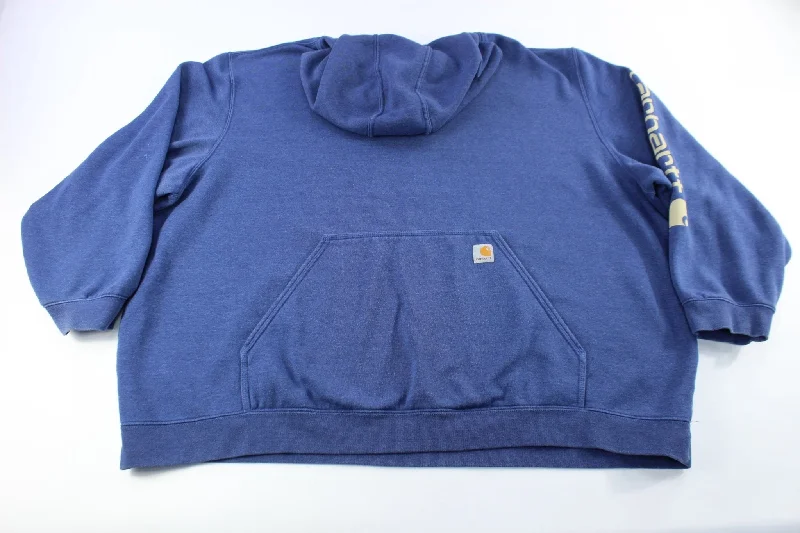 Carhartt Logo Patch Blue Pullover Hoodie