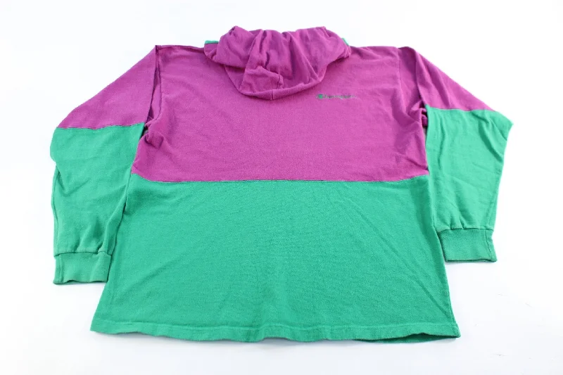 Champion Embroidered Logo Pink & Green Pullover Hoodie