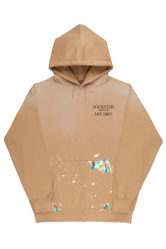 Rockstar Art Dist. Beige Graphic Hoodie