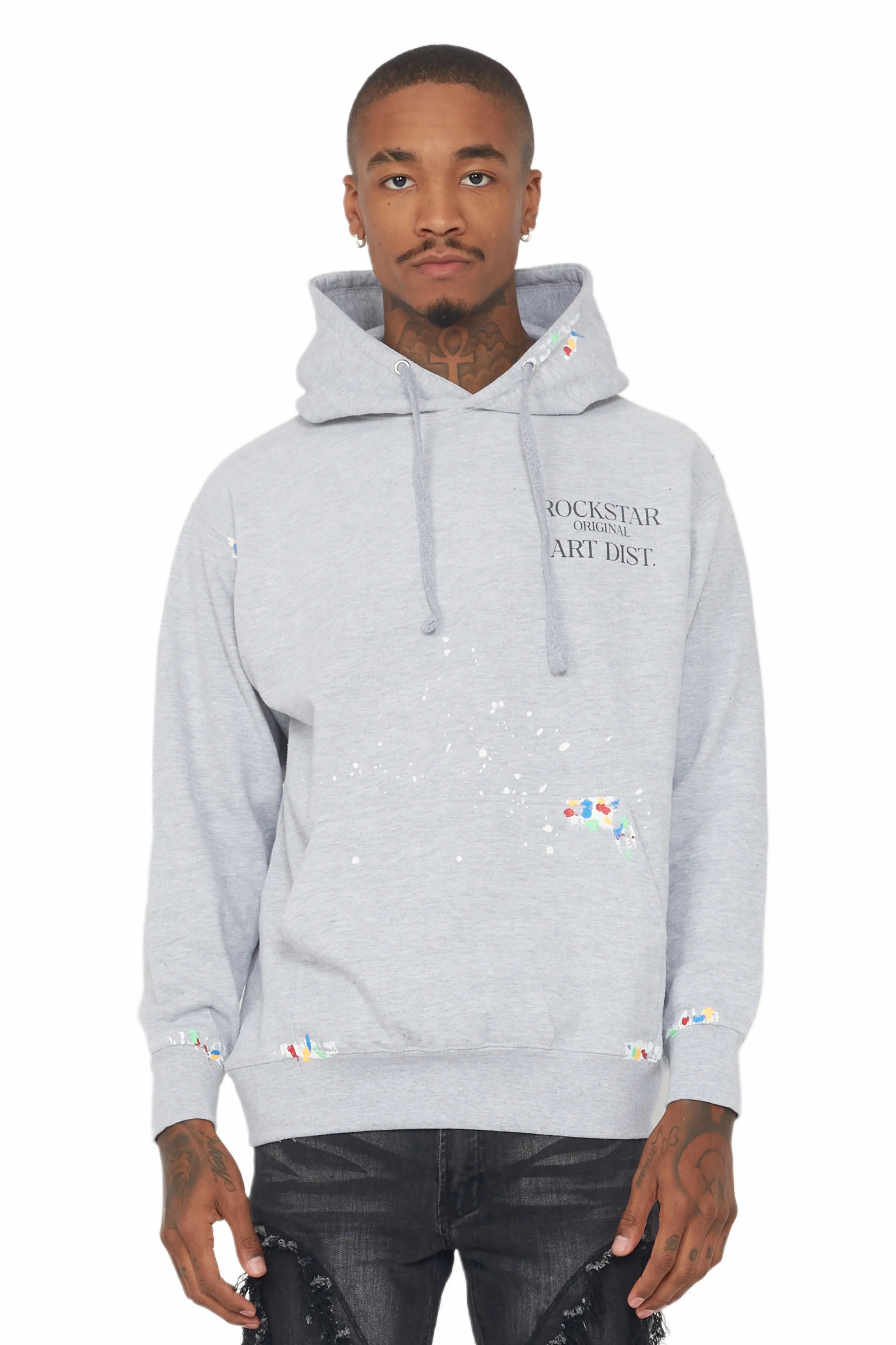 Rockstar Art Dist. Grey Graphic Hoodie