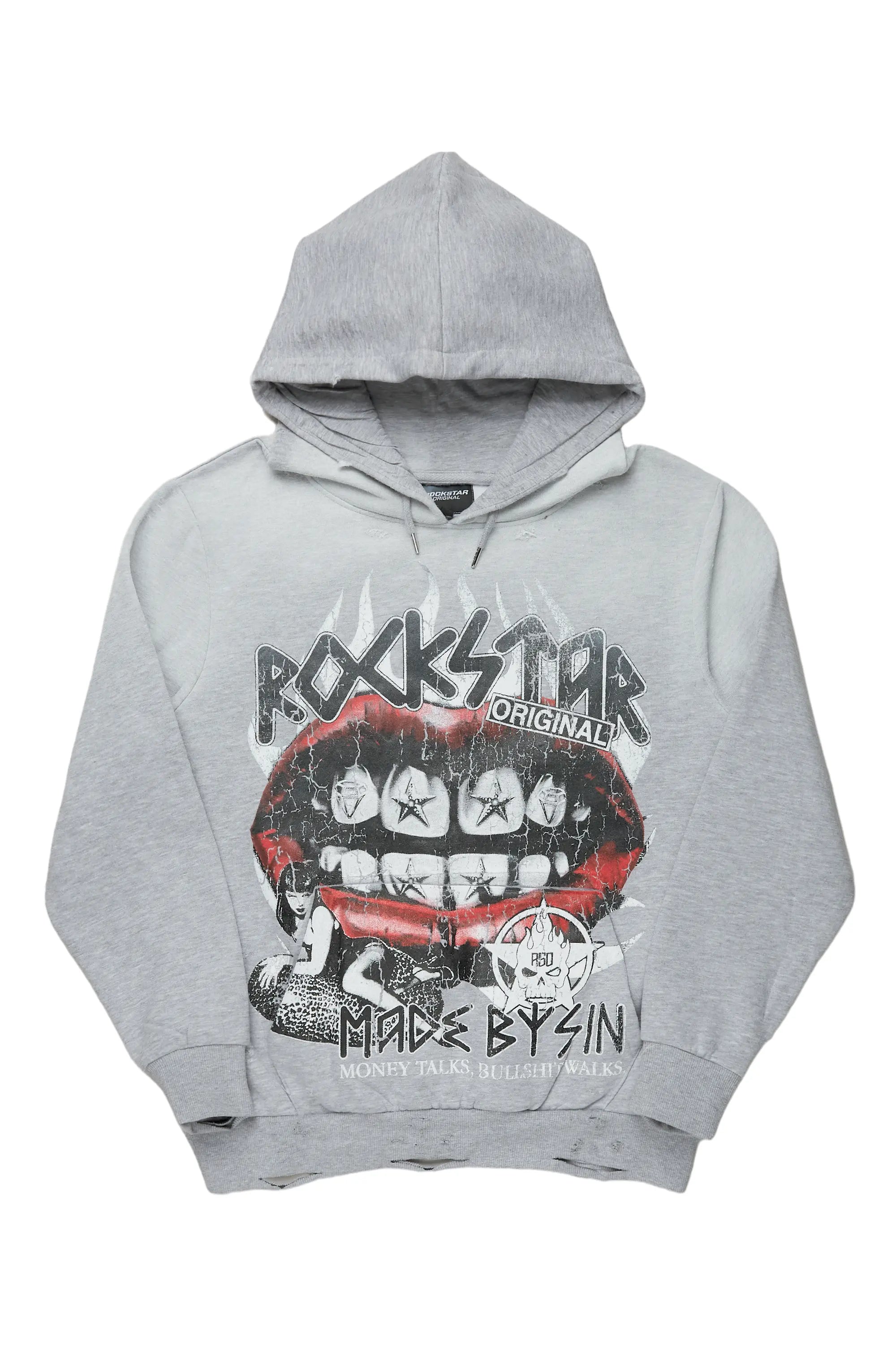 Gard Heather Grey Graphic Hoodie