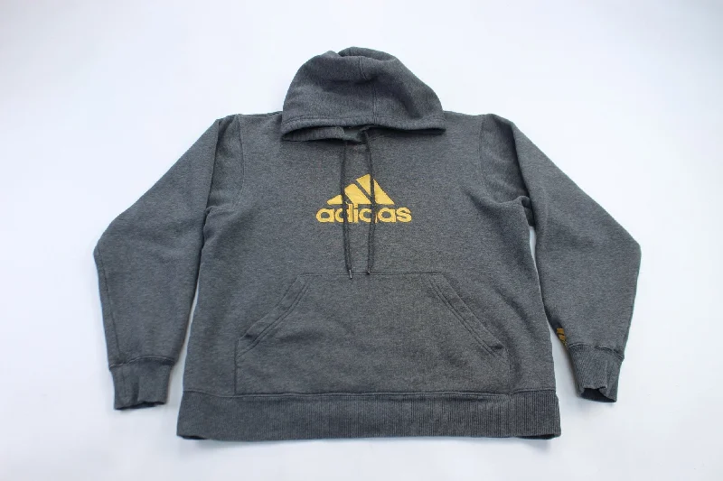 Women's Adidas Embroidered Logo Grey Hoodie Jacket