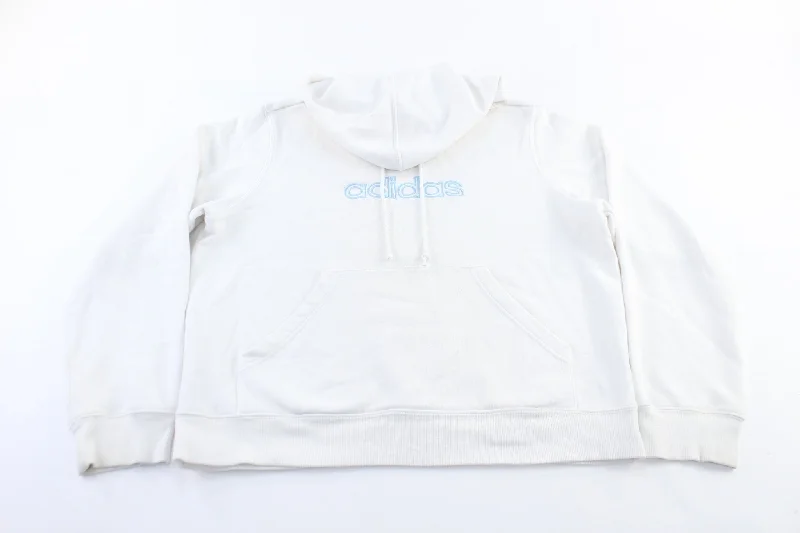 Women's Adidas Embroidered Logo White Pullover Hoodie