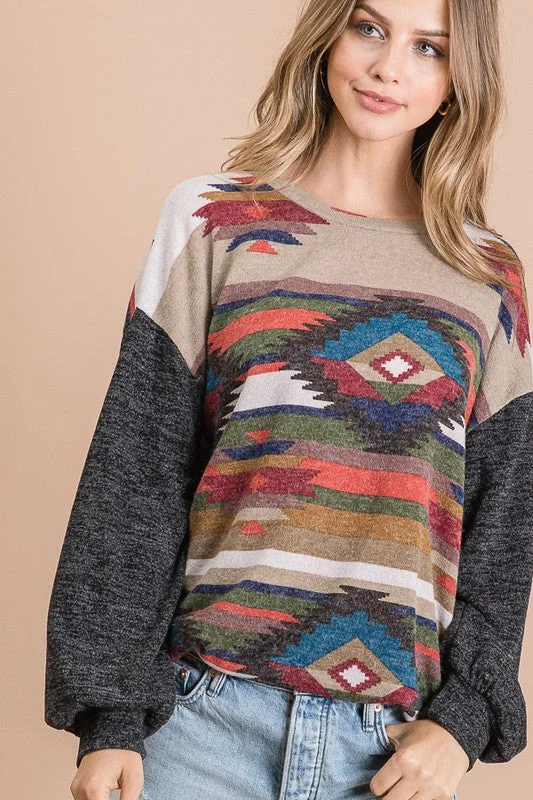 Aztec Print Long Sleeve