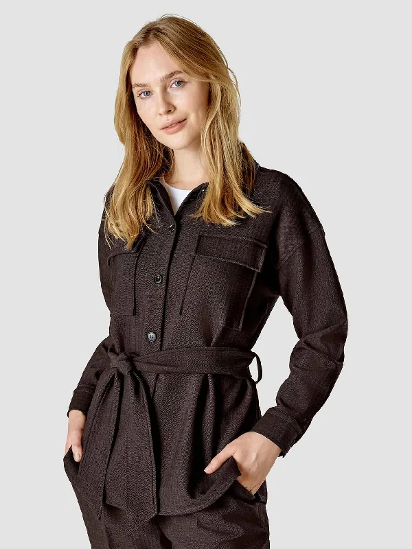 Belted Overshirt Dark Chocolate