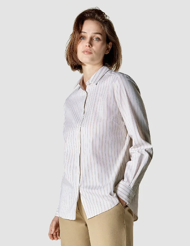 Business Shirt Regular Caramel Stripes